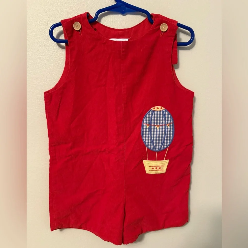 Little English Red Jon Jon With Hot Air Balloon Patch